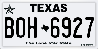 TX license plate BOH6927