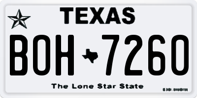 TX license plate BOH7260