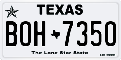 TX license plate BOH7350