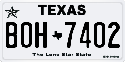 TX license plate BOH7402