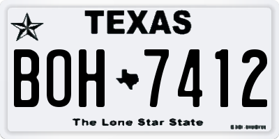 TX license plate BOH7412