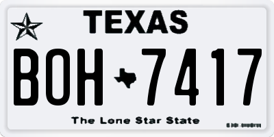 TX license plate BOH7417