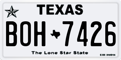 TX license plate BOH7426