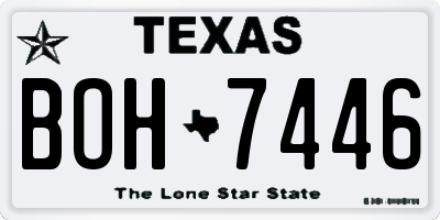 TX license plate BOH7446