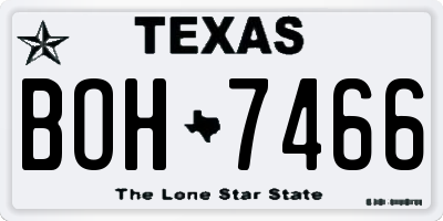 TX license plate BOH7466