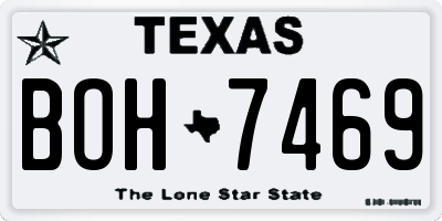 TX license plate BOH7469