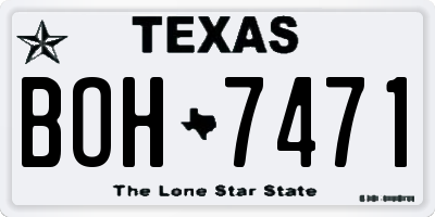 TX license plate BOH7471