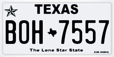 TX license plate BOH7557