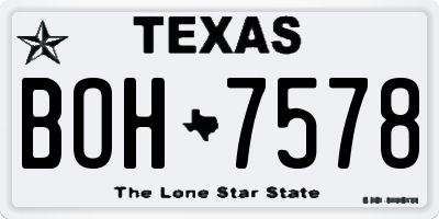 TX license plate BOH7578