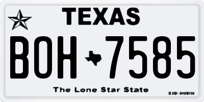 TX license plate BOH7585