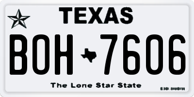 TX license plate BOH7606
