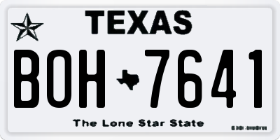 TX license plate BOH7641