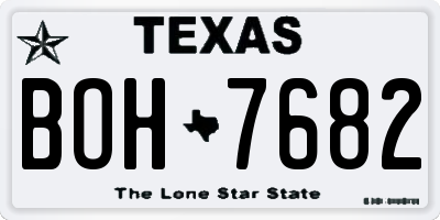 TX license plate BOH7682