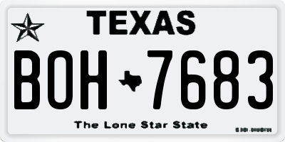 TX license plate BOH7683