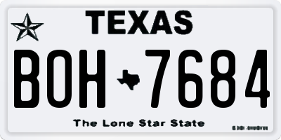 TX license plate BOH7684