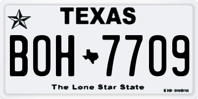 TX license plate BOH7709