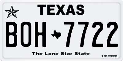 TX license plate BOH7722