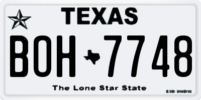 TX license plate BOH7748