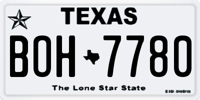 TX license plate BOH7780
