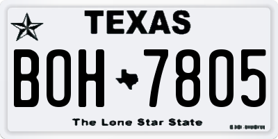 TX license plate BOH7805