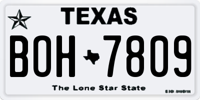 TX license plate BOH7809