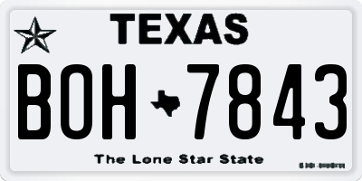 TX license plate BOH7843