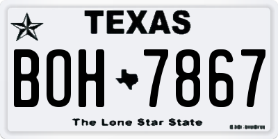 TX license plate BOH7867