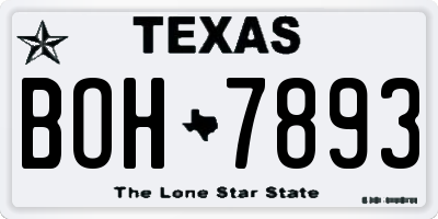TX license plate BOH7893