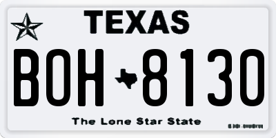 TX license plate BOH8130