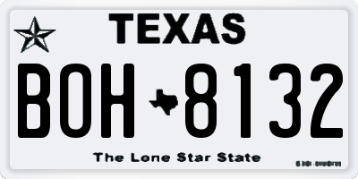TX license plate BOH8132