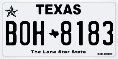 TX license plate BOH8183