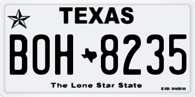 TX license plate BOH8235