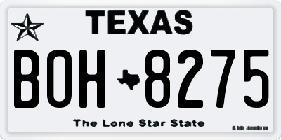 TX license plate BOH8275