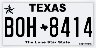 TX license plate BOH8414