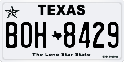 TX license plate BOH8429