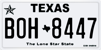 TX license plate BOH8447