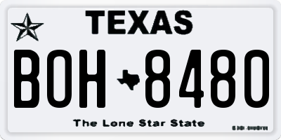 TX license plate BOH8480