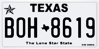 TX license plate BOH8619