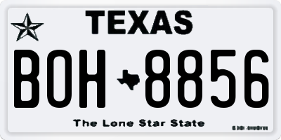 TX license plate BOH8856