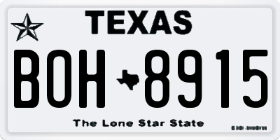 TX license plate BOH8915