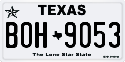 TX license plate BOH9053