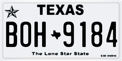 TX license plate BOH9184