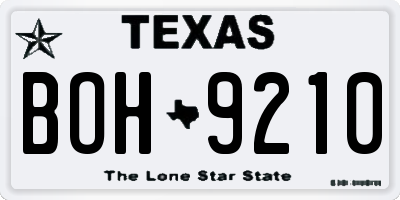 TX license plate BOH9210