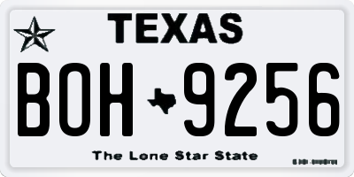 TX license plate BOH9256