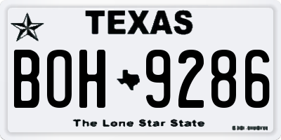 TX license plate BOH9286