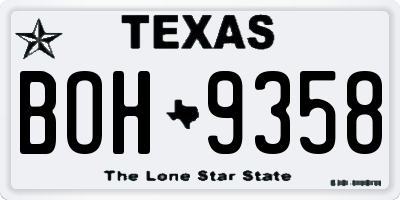 TX license plate BOH9358