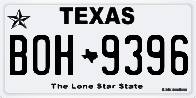 TX license plate BOH9396