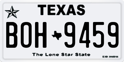 TX license plate BOH9459