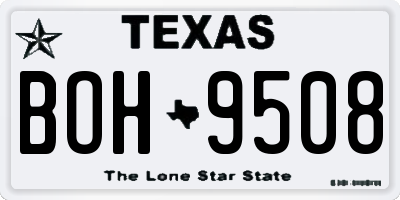 TX license plate BOH9508