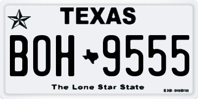 TX license plate BOH9555